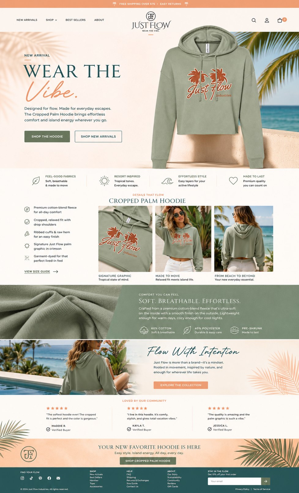 Wear the vibe cropped palm
